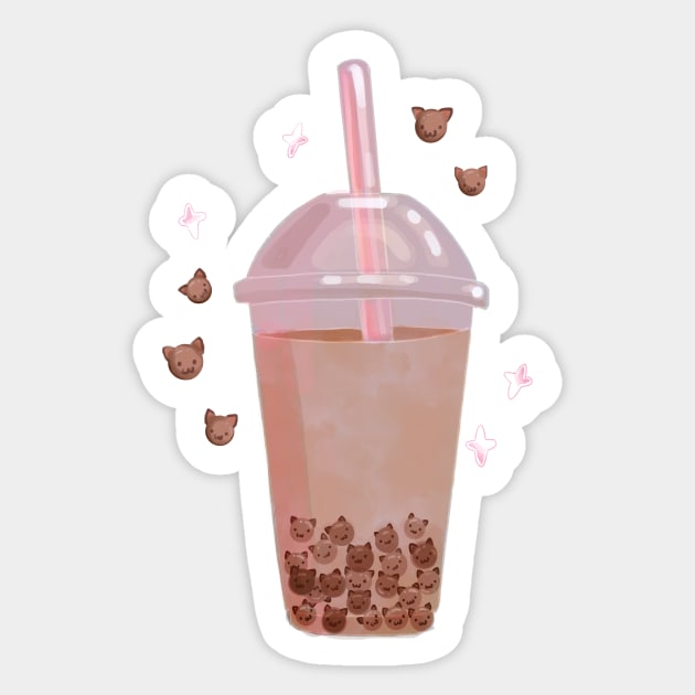 Boba Cats Sticker by rachelleybell